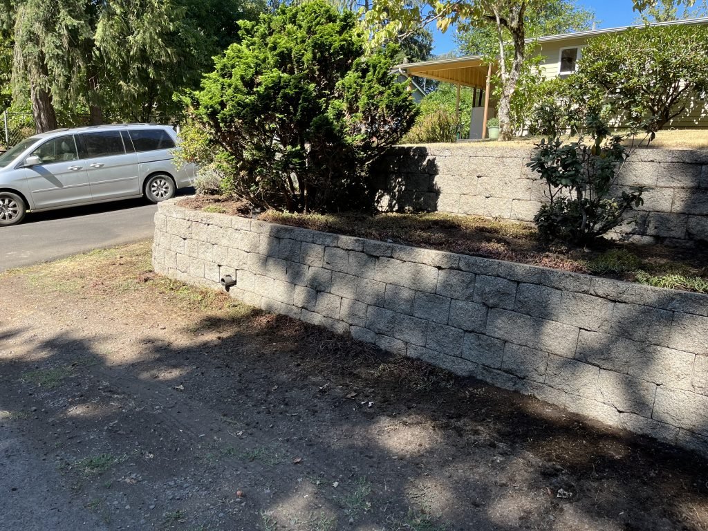 Block wall moss removal professionally pressure washed by Home Cleaning Pros LLC using our eco-friendly cleaning solutions